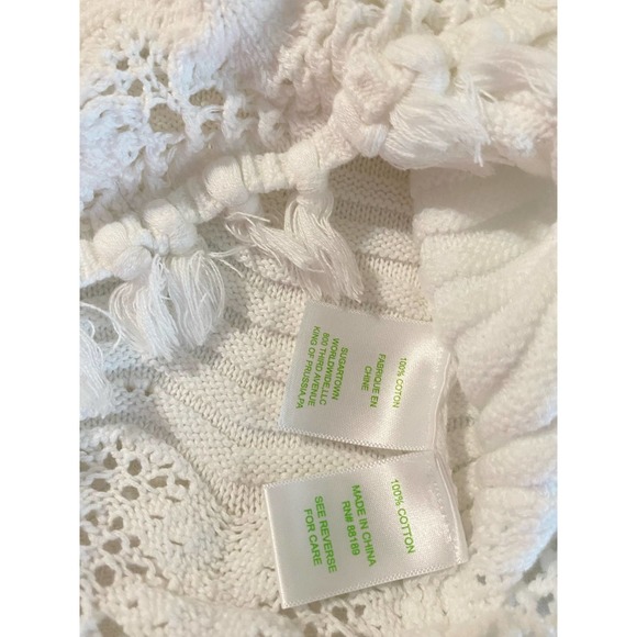 Lilly Pulitzer Brooklyn Sweater tank white fringe cutouts sleeveless cro… - Picture 10 of 10